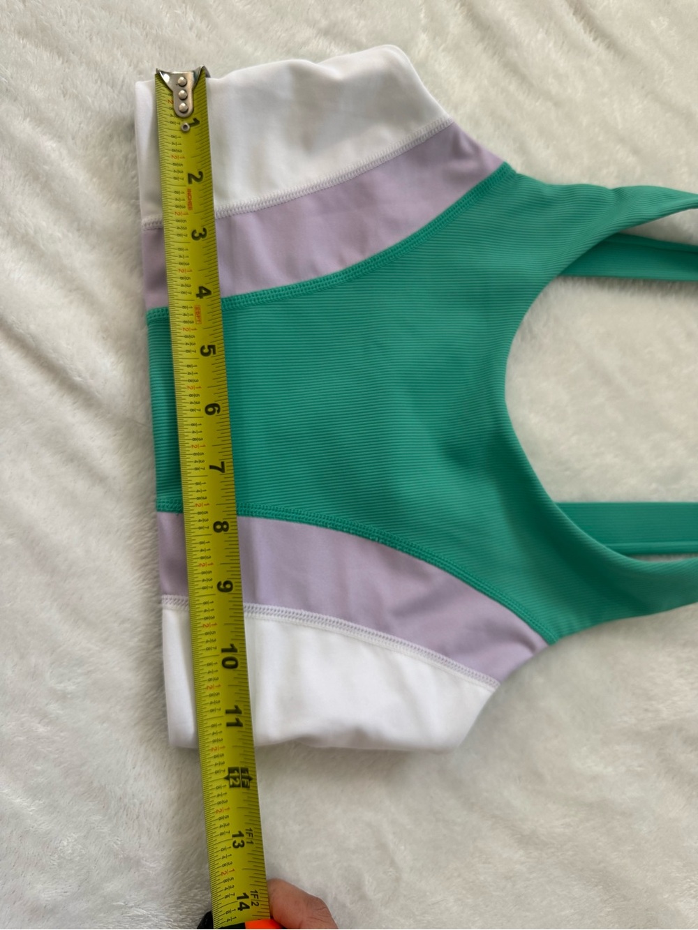WILO Matching Activewear Set Green Ribbed Leggings & Sports Bra Colorblock S - Picture 7 of 8